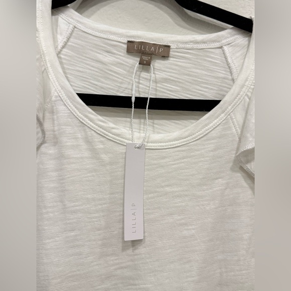 NWT Lilla P 100% Cotton Ruffle Sleeve Tee - Picture 3 of 4